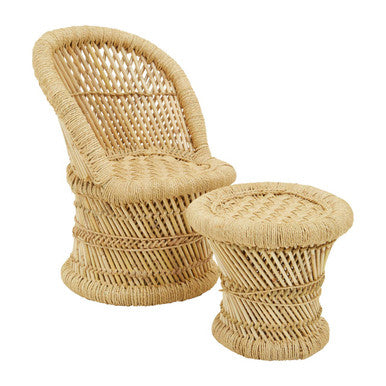 Rowan Childrens Natural Chair & Stool