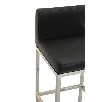 Baina Black & Chrome Bar Chair