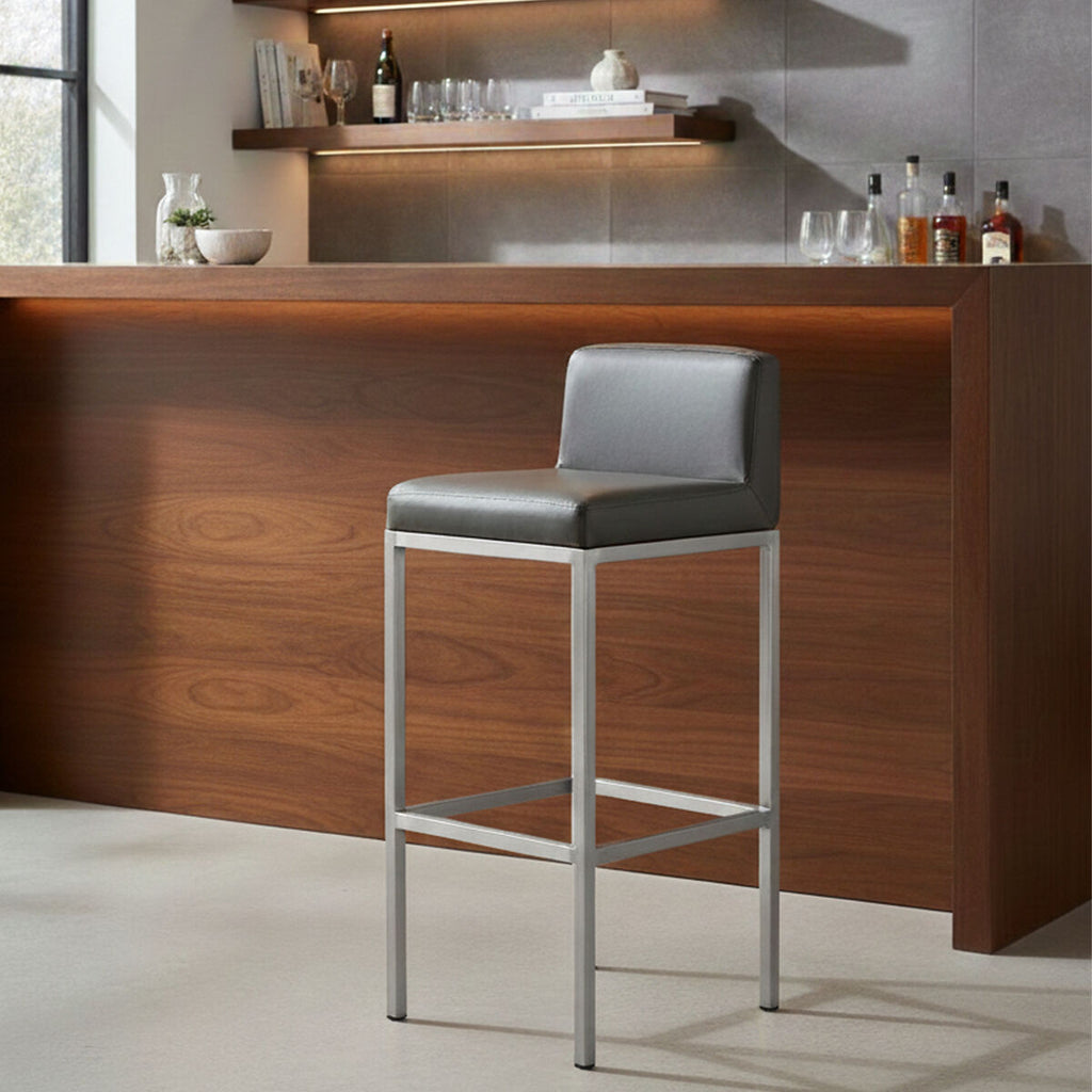 Baina Black & Chrome Bar Chair