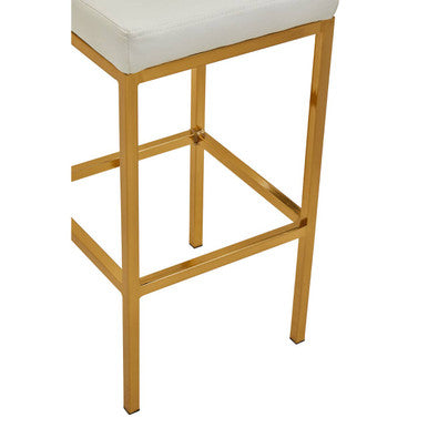 Baina White & Gold Bar Chair