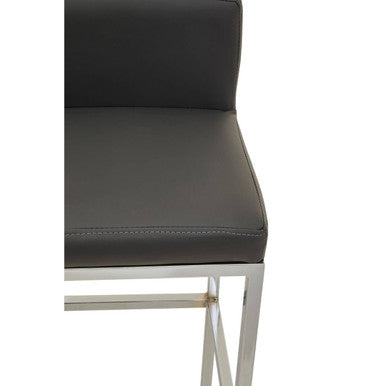 Baina Dark Grey & Chrome Bar Chair