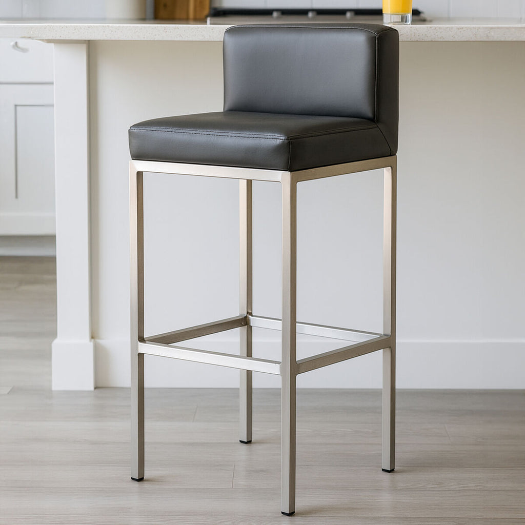 Baina Dark Grey & Chrome Bar Chair