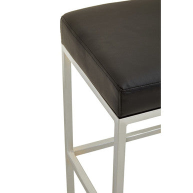 Baina Black & Chrome Bar Stool