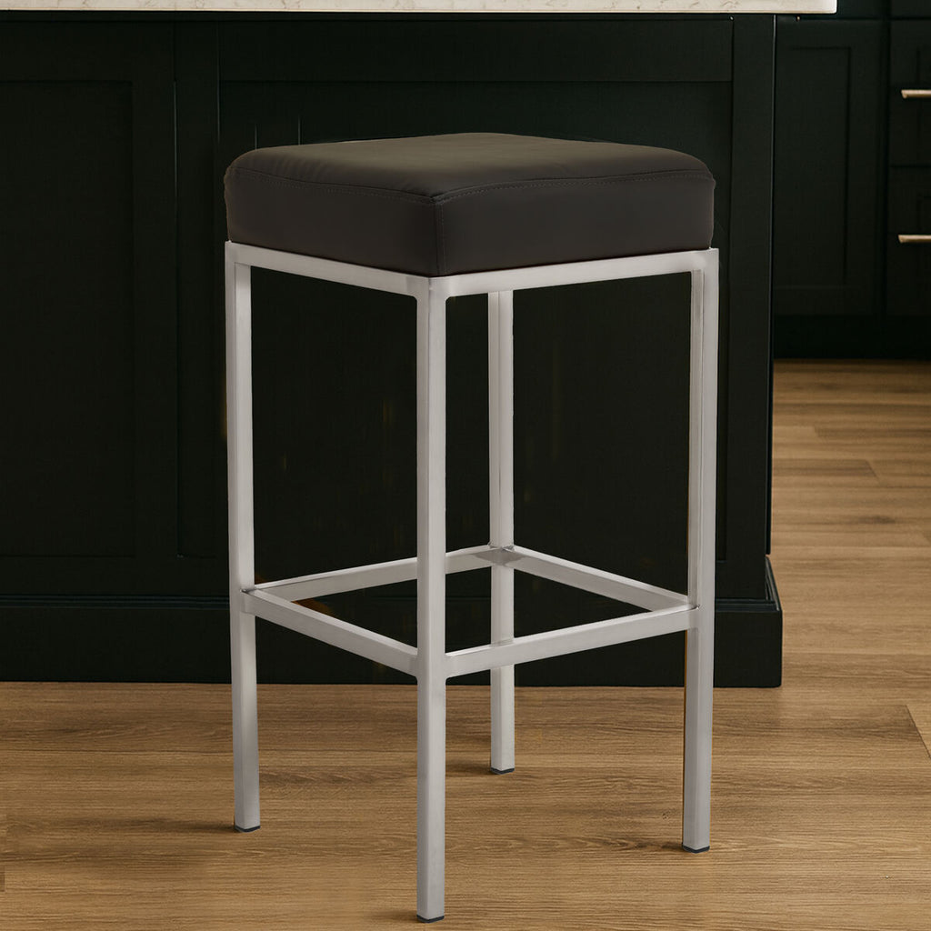 Baina Black & Chrome Bar Stool