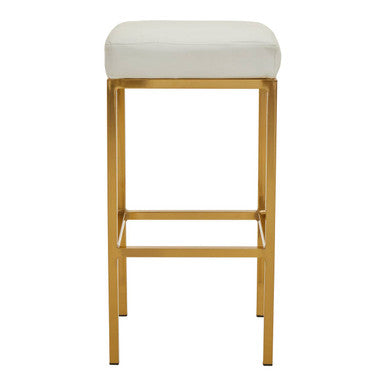 Baina White & Gold Bar Stool