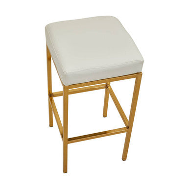 Baina White & Gold Bar Stool