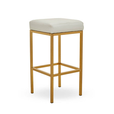 Baina White & Gold Bar Stool