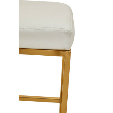 Baina White & Gold Bar Stool