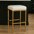 Baina White & Gold Bar Stool
