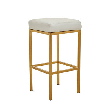Baina White & Gold Bar Stool