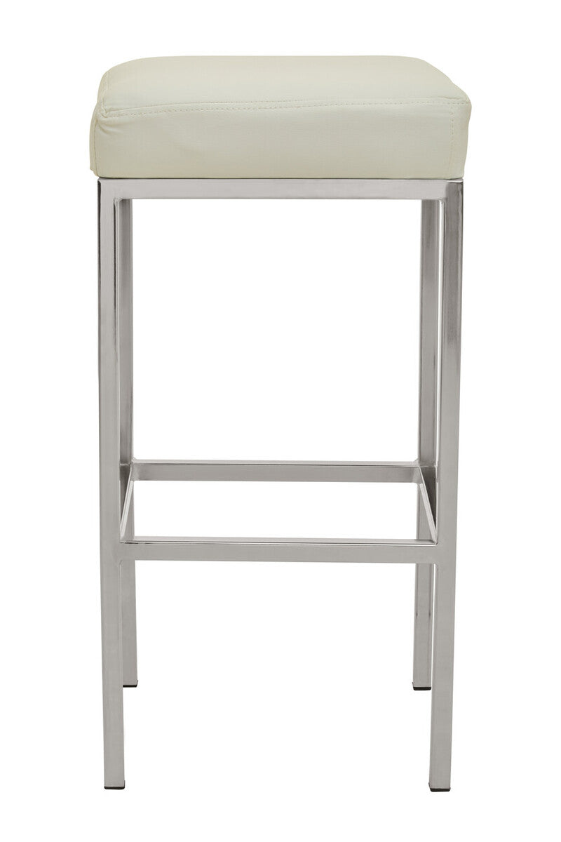 Baina White & Chrome Bar Stool