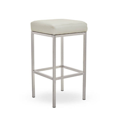 Baina White & Chrome Bar Stool