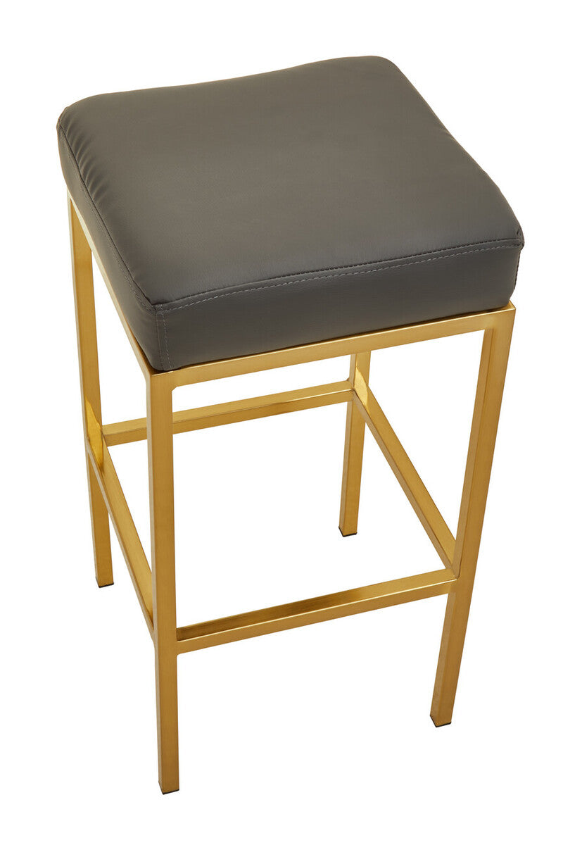 Baina Dark Grey & Gold Bar Stool