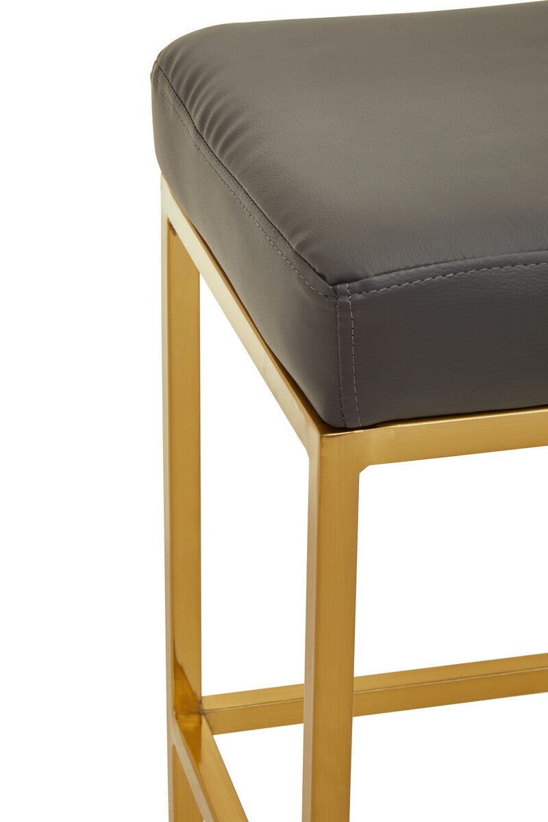 Baina Dark Grey & Gold Bar Stool