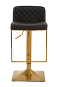 Baina Black & Gold Bar Stool With Square Base