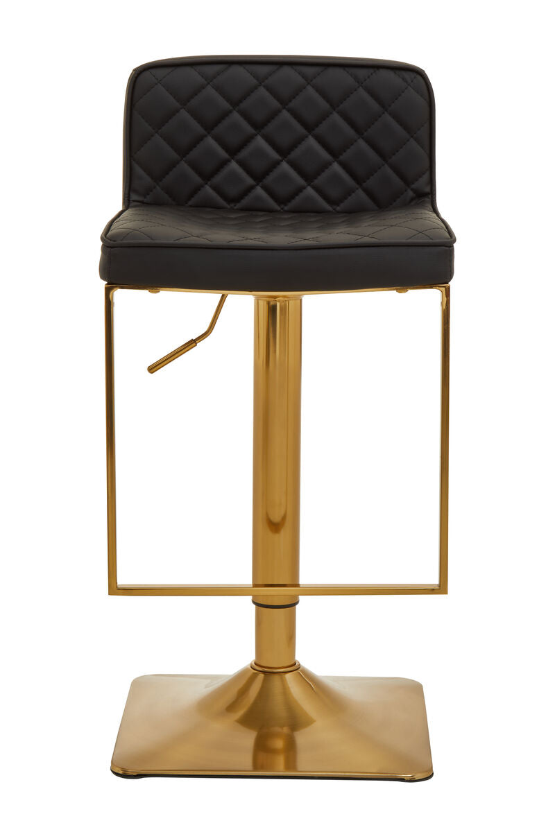 Baina Black & Gold Bar Stool With Square Base