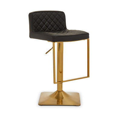 Baina Black & Gold Bar Stool With Square Base