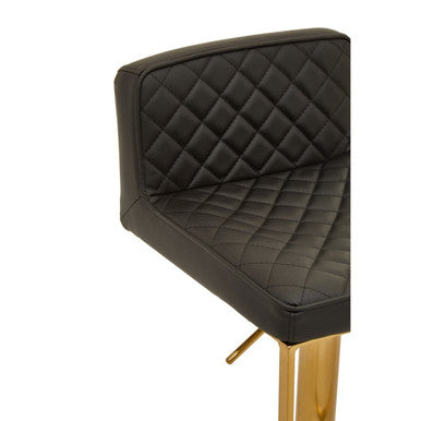 Baina Black & Gold Bar Stool With Square Base
