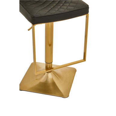 Baina Black & Gold Bar Stool With Square Base