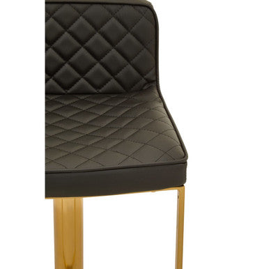 Baina Black & Gold Bar Stool With Square Base