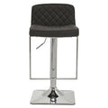 Baina Black & Chrome Bar Stool With Square Base