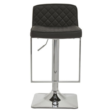 Baina Black & Chrome Bar Stool With Square Base