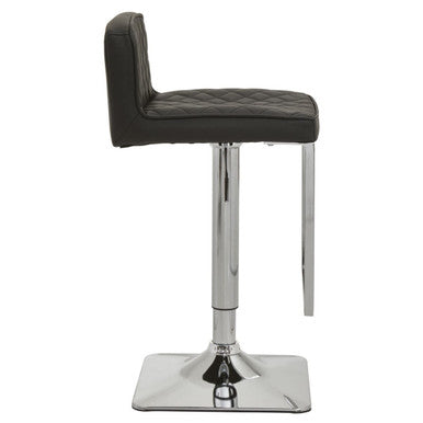 Baina Black & Chrome Bar Stool With Square Base
