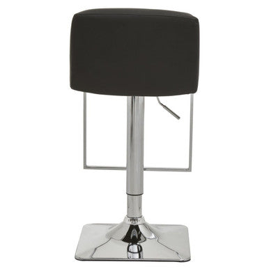 Baina Black & Chrome Bar Stool With Square Base
