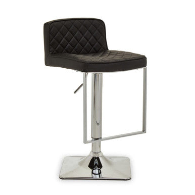 Baina Black & Chrome Bar Stool With Square Base