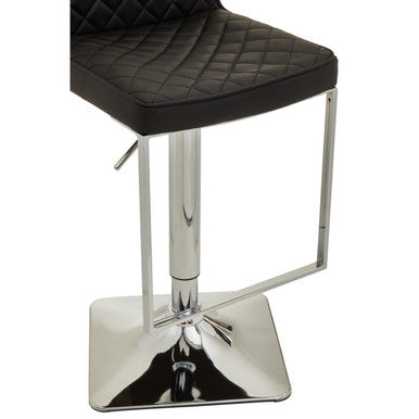 Baina Black & Chrome Bar Stool With Square Base