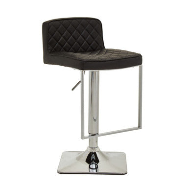 Baina Black & Chrome Bar Stool With Square Base