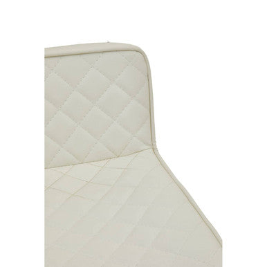 Baina White & Gold Bar Stool With Square Base