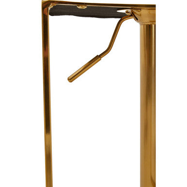 Baina White & Gold Bar Stool With Square Base