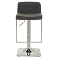Baina Dark Grey & Chrome Square Base Bar Stool