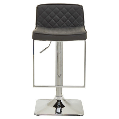Baina Dark Grey & Chrome Square Base Bar Stool