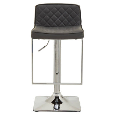 Baina Dark Grey & Chrome Square Base Bar Stool