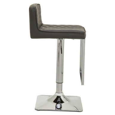 Baina Dark Grey & Chrome Square Base Bar Stool