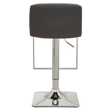 Baina Dark Grey & Chrome Square Base Bar Stool