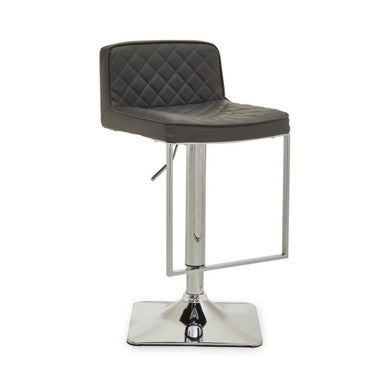 Baina Dark Grey & Chrome Square Base Bar Stool