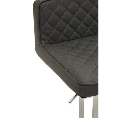 Baina Dark Grey & Chrome Square Base Bar Stool