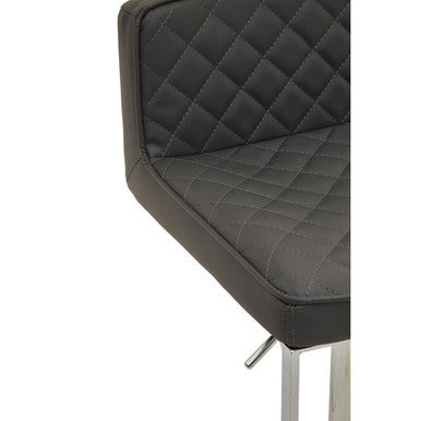 Baina Dark Grey & Chrome Square Base Bar Stool