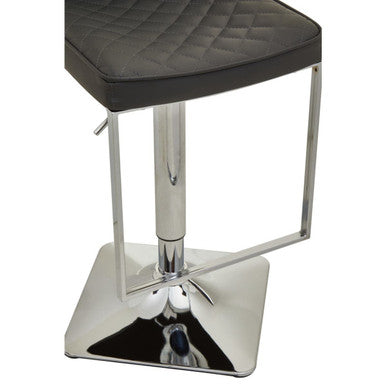 Baina Dark Grey & Chrome Square Base Bar Stool