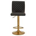 Baina Black & Gold Bar Stool With Round Base