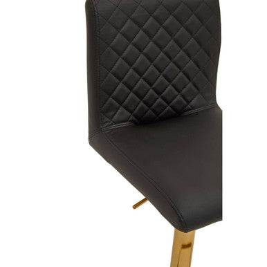 Baina Black & Gold Bar Stool With Round Base