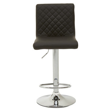 Baina Black & Chrome Bar Stool With Round Base