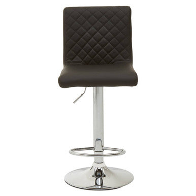 Baina Black & Chrome Bar Stool With Round Base
