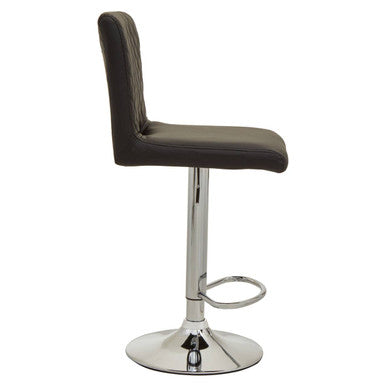 Baina Black & Chrome Bar Stool With Round Base