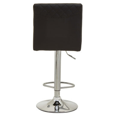 Baina Black & Chrome Bar Stool With Round Base