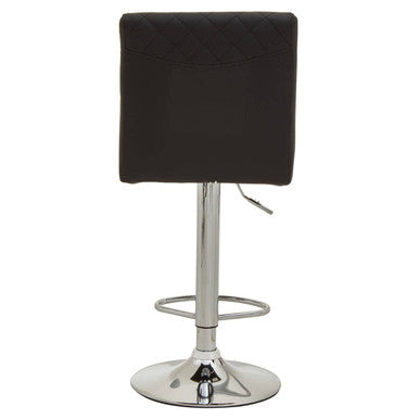 Baina Black & Chrome Bar Stool With Round Base