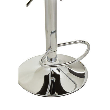 Baina Black & Chrome Bar Stool With Round Base